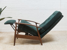 Load image into Gallery viewer, Mid Century Modern Upholstered Milo Baughman Model #74 Walnut Reclining Chair

