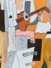Load image into Gallery viewer, De Guitarite French Cubist painting, signed and dated
