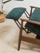 Load image into Gallery viewer, Mid Century Modern Upholstered Milo Baughman Model #74 Walnut Reclining Chair
