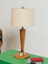 Load image into Gallery viewer, Danish Modern Oak Lamp Hourglass
