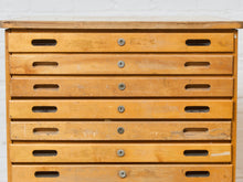 Load image into Gallery viewer, Vintage Distressed Industrial Wood Primitive School House Artist Flat Files Cabinet #2
