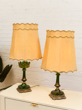 Load image into Gallery viewer, Hollywood Regency Pair of Green Lamps

