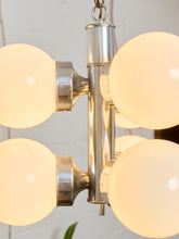 Load image into Gallery viewer, Italian Vintage Chrome Pendant Chandelier
