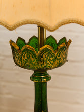 Load image into Gallery viewer, Hollywood Regency Pair of Green Lamps
