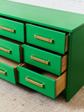 Load image into Gallery viewer, Kelly Green 9 Drawer Dresser
