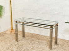 Load image into Gallery viewer, Brass and Chrome Tubular Entry-table
