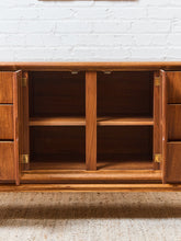 Load image into Gallery viewer, Restored Vintage Mid Century Modern Brown Double Door 6 Drawer Dresser
