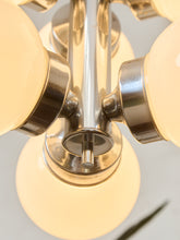 Load image into Gallery viewer, Italian Vintage Chrome Pendant Chandelier
