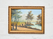 Load image into Gallery viewer, Vintage Framed Landscape Oil Painting with Gilt Frame
