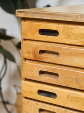 Load image into Gallery viewer, Vintage Distressed Industrial Wood Primitive School House Artist Flat Files Cabinet #2
