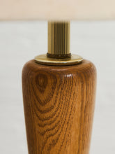 Load image into Gallery viewer, Danish Modern Oak Lamp Hourglass
