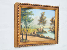 Load image into Gallery viewer, Vintage Framed Landscape Oil Painting with Gilt Frame
