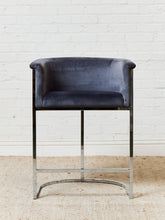 Load image into Gallery viewer, Set of 4 Curved Gray Velvet Counter Stools
