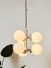 Load image into Gallery viewer, Italian Vintage Chrome Pendant Chandelier
