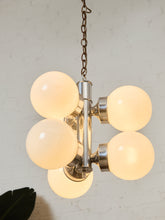 Load image into Gallery viewer, Italian Vintage Chrome Pendant Chandelier
