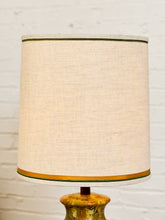 Load image into Gallery viewer, Italian Marbled Ceramic Table Lamp with Linen Shade
