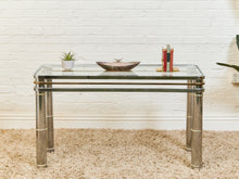 Load image into Gallery viewer, Brass and Chrome Tubular Entry-table
