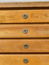 Load image into Gallery viewer, Vintage Distressed Industrial Wood Primitive School House Artist Flat Files Cabinet #2
