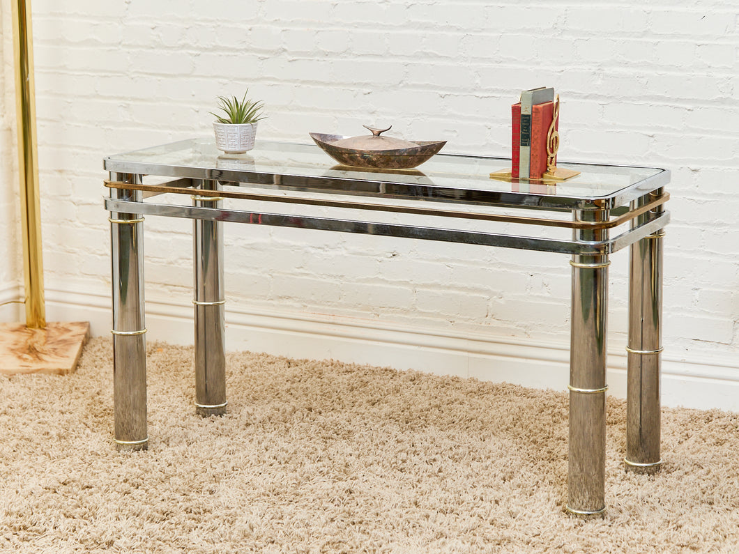 Brass and Chrome Tubular Entry-table