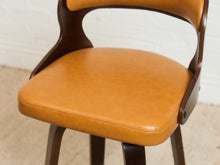 Load image into Gallery viewer, Curved Barstool in Caramel Brown Fabric
