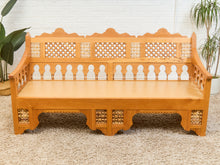 Load image into Gallery viewer, Beautiful Moroccan Unstained Hand Carved Wooden Sofa with Moucharabieh Paneling
