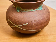 Load image into Gallery viewer, Stoneware Studio Pottery Bulbous Vase with Celadon Detail Glaze
