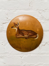 Load image into Gallery viewer, Hand painted Deer Round Art by P. Levine Signed
