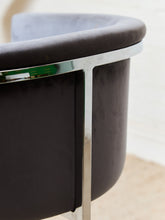 Load image into Gallery viewer, Set of 4 Curved Gray Velvet Counter Stools
