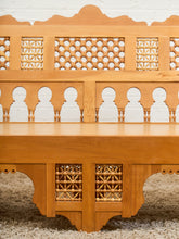 Load image into Gallery viewer, Beautiful Moroccan Unstained Hand Carved Wooden Sofa with Moucharabieh Paneling
