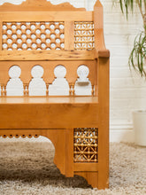 Load image into Gallery viewer, Beautiful Moroccan Unstained Hand Carved Wooden Sofa with Moucharabieh Paneling
