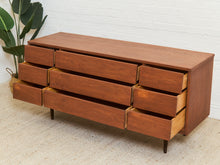 Load image into Gallery viewer, 9 Drawer Louvered Drawer Dresser
