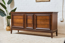 Load image into Gallery viewer, Nine Drawer, Mid-century Vintage Framed Walnut Dresser
