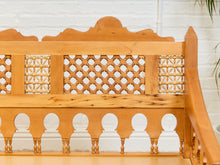 Load image into Gallery viewer, Beautiful Moroccan Unstained Hand Carved Wooden Sofa with Moucharabieh Paneling
