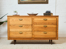 Load image into Gallery viewer, 6 Drawer Oak Vintage Dresser
