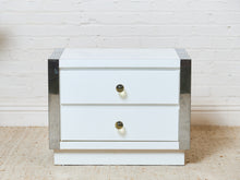 Load image into Gallery viewer, 1980's White Double Drawer Pair of Nightstands
