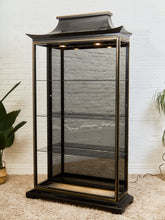 Load image into Gallery viewer, DREXEL HERITAGE Et Cetera Asian Chinoiserie Black Lacquer China Display Cabinet
