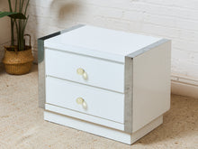 Load image into Gallery viewer, 1980's White Double Drawer Pair of Nightstands
