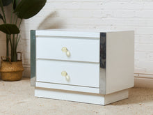 Load image into Gallery viewer, 1980's White Double Drawer Pair of Nightstands
