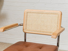 Load image into Gallery viewer, Blonde Rattan and Brown Seat Office Chair
