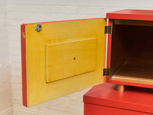 Load image into Gallery viewer, Vintage Mid Century Highboy Robot  Dresser in Poppy Red Orange

