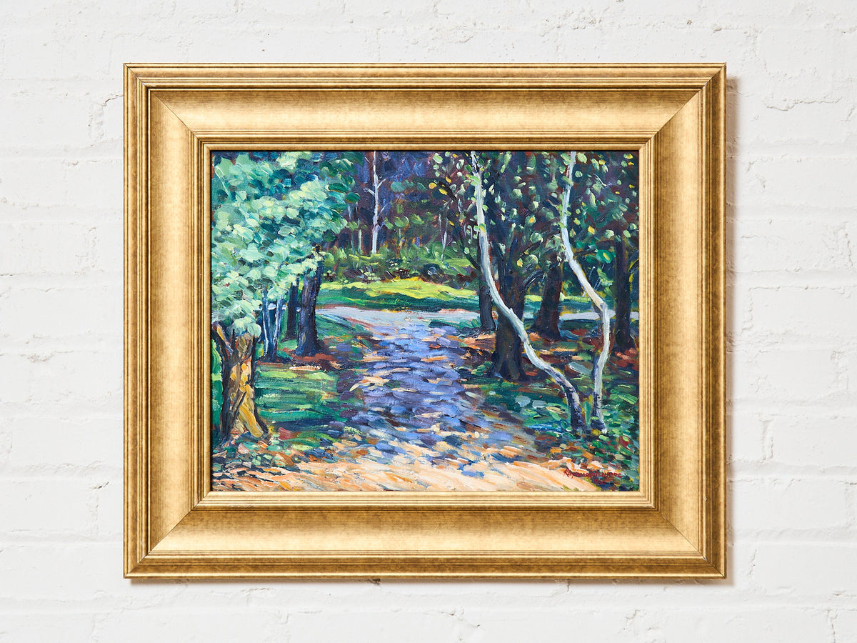 Impressionist Vintage Painting of a Park by Raymond Rosenberg – Sunbeam ...