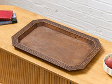 Load image into Gallery viewer, Vintage Wood Greek Keys Tray
