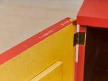 Load image into Gallery viewer, Vintage Mid Century Highboy Robot  Dresser in Poppy Red Orange
