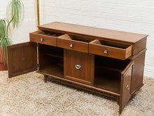 Load image into Gallery viewer, Mid-Century Modern Credenza with Brass Accent Pulls, c.1960’s
