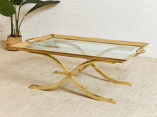 Load image into Gallery viewer, Estate Size Polished Brass Cocktail Coffee Table by La Barge Hollywood Regency
