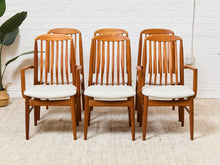 Load image into Gallery viewer, 1970s Set of 6 Teak Slat Back Dining Chairs by Benny Linden
