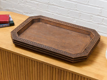 Load image into Gallery viewer, Vintage Wood Greek Keys Tray
