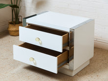 Load image into Gallery viewer, 1980's White Double Drawer Pair of Nightstands
