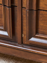 Load image into Gallery viewer, Nine Drawer, Mid-century Vintage Framed Walnut Dresser
