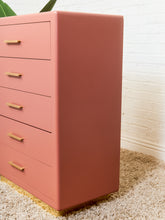 Load image into Gallery viewer, Corral Post Modern 5 drawer Highboy on a Plinth Base
